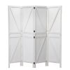5.6 Ft Tall Wood Room Divider;  4-Panel Folding Privacy Screens;  Partition Wall Dividers;  Room Separator;  White - white
