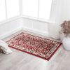 Stylish Classic Pattern Design Traditional Floral Filigree Bordered Area Rug - Red|Ivory - 5' X 7'9"