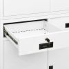 vidaXL Office Cabinet White 35.4"x15.7"x70.9" Steel - White