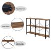 3-Tier Console Sofa Table, Industrial Foyer Table for Living Room, Entry Way, Hallway, Rustic Brown RT - Rustic brown