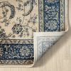 Stylish Classic Pattern Design Traditional Floral Filigree Bordered Area Rug - Beige|Ivory|Blue - 5' X 7'9"