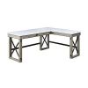 Talmar Writing Desk with Lift Top in Marble Top Rustic Oak Finish - Default
