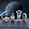 4pcs Small Creative Astronaut Ornaments; Desktop Ornaments; TV Cabinet Ornaments - Silvery - 10.2*6cm