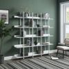 [VIDEO] 5 Tier Bookcase Home Office Open Bookshelf, Vintage Industrial Style Shelf with Metal Frame, MDF Board - White