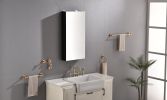18 in. W x 36 in. H Single Door Recessed or Surface Mount Medicine Cabinet - Matt Black