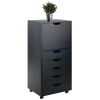 Halifax Tall Storage Cabinet; 5-Drawer; Black - 20616