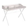 3.3" Computer Desk With 3 Open Cubbies - Beige & WHITE - White