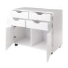 Halifax Wide 2-Door Storage Cabinet; 4-Drawer; White - 10622