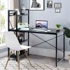 47.5 Inch Writing Study Computer Desk with 4-Tier Shelves - Black