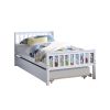 Twin Bed with trundle; White - as picture