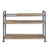 Brantley Bookshelf with 3 Shelves in Oak Sandy Black Finish - Default