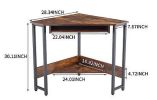 Triangle Computer Desk Corner Desk With Smooth Keyboard Tray and Storage Shelves - Default