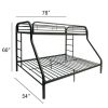 Tritan Bunk Bed (Twin/Full) in Black - as pic