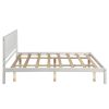Platform Bed Frame with Headboard , Wood Slat Support , No Box Spring Needed ,Queen - White