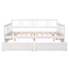 Twin Size Daybed Wood Bed with Two Drawers; White(OLD SKU:LP000057AAK) - as Pic