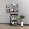 WTZ Bookshelf; Ladder Shelf; 5 Tier Bamboo Bookcase; Modern Open Book Case for Bedroom; Living Room; Office; BC-238 Black - default