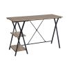 Computer Desk with 2 layers - GREY WOOD