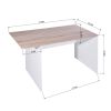 47.4" L Computer Desk with movable bookcase - OAK & WHITE