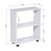 47.4" L Computer Desk with movable bookcase - OAK & WHITE