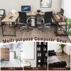 L-Shaped Computer Desk with 4 Storage Shelves and Cable Holes - Rustic Brown