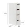 4-Tire Rolling Cart Organizer Unit with Wheels Narrow Slim Container Storage Cabinet for Bathroom Bedroom RT - White