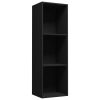 vidaXL Book Cabinet/TV Cabinet Black 14.2"x11.8"x44.9" Engineered Wood - Black