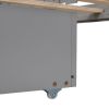 Twin Size House Bed with drawers, Fence-shaped Guardrail - Gray