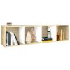 vidaXL Book Cabinet/TV Cabinet White and Sonoma Oak 14.2"x11.8"x56.3" Engineered Wood - Multicolour