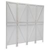 5.6 Ft Tall Wood Room Divider;  4-Panel Folding Privacy Screens;  Partition Wall Dividers;  Room Separator;  White - white
