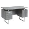 Techni Mobili Modern Office Desk with Storage; Grey - as pic