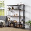 [VIDEO] Bookcase and Bookshelf, Home Office 5 Tier Bookshelf, Open Freestanding Storage Shelf with Metal Frame, Black - Brown