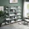 [VIDEO] 5 Tier Bookcase Home Office Open Bookshelf, Vintage Industrial Style Shelf with Metal Frame, MDF Board - White