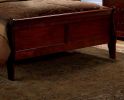 Eastern King Size Bed Cherry Louis Phillipe Solidwood 1pc Bed Bedroom Sleigh Bed - as pic