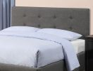 Bedroom Furniture Grey Polyfiber 1pc Queen Size Bed Tufted Headboard Storage Drawers Footboard - as pic