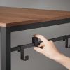 Walnut 55'Office Desk with 8 Hooks - as picture