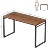 Walnut 55'Office Desk with 8 Hooks - as picture