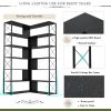 7-Tier Bookcase Home Office Bookshelf, L-Shaped Corner Bookcase with Metal Frame, Industrial Style Shelf with Open Storage, MDF Board - Black