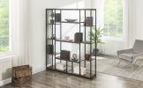 [VIDEO] Bookcase and Bookshelf, Home Office 5 Tier Bookshelf, Open Freestanding Storage Shelf with Metal Frame, Black - Brown