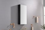 18 in. W x 36 in. H Single Door Recessed or Surface Mount Medicine Cabinet - Matt Black