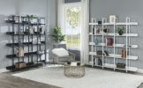 [VIDEO] 5 Tier Bookcase Home Office Open Bookshelf, Vintage Industrial Style Shelf with Metal Frame, MDF Board - White