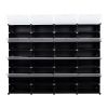 8-Tier Portable 64 Pair Shoe Rack Organizer 32 Grids Tower Shelf Storage Cabinet Stand Expandable for Heels, Boots, Slippers, Black YF - Black