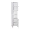 Bathroom Floor Storage Cabinet with 2 Doors Living Room Wooden Cabinet with 6 Shelves 15.75 x 11.81 x 66.93 inch - White