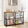 3-Tier Console Sofa Table, Industrial Foyer Table for Living Room, Entry Way, Hallway, Rustic Brown RT - Rustic brown