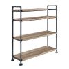 Brantley Bookshelf with 4 Shelves in Oak Sandy Black Finish - Default