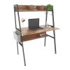 Computer Desk with Hutch and Storage Shelves - brown+black