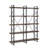 [VIDEO] Home Office 5 Tier Bookshelf, X Design Etageres Storage Shelf, Industrial Bookcase for Office with Metal Frame - Espresso