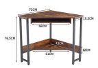 Triangle Computer Desk Corner Desk With Smooth Keyboard Tray and Storage Shelves - Default