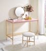 Midriaks Writing Desk with USB Port in Pink Gold Finish OF00024 - Default